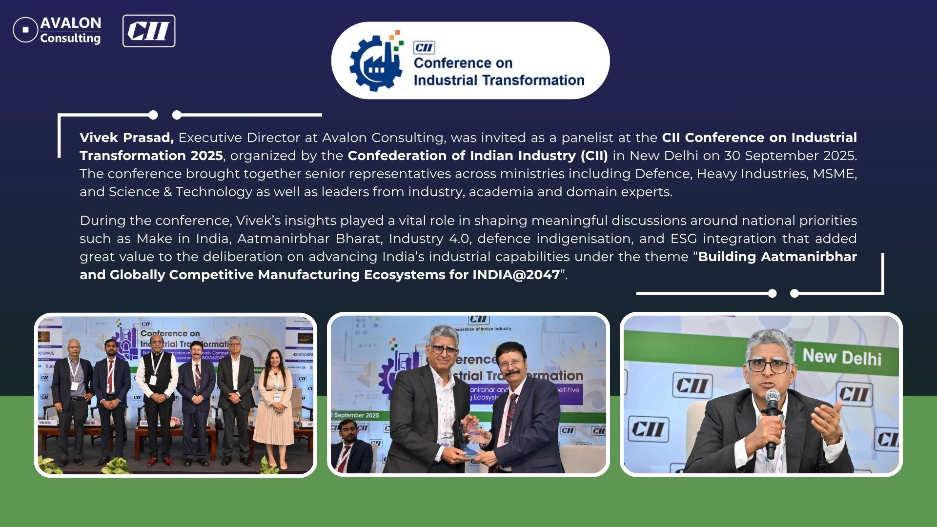 CII Conference on Industrial Transformation 2025 | Vivek Prasad, Avalon Consulting