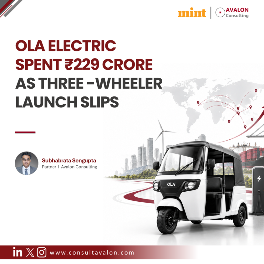 Ola Electric spent ₹229 crore as three-wheeler launch slips